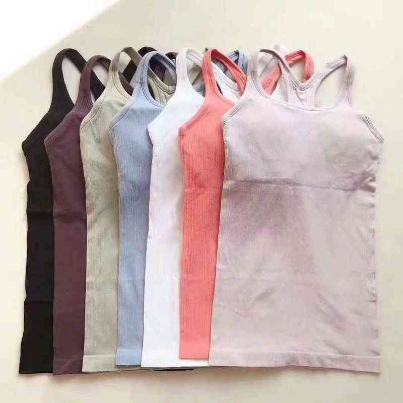 

114 fashion ebb to yoga street tank sexy women yoga vest tank top sports Fitness tank yoga top running Gym jogging vest tops camis yogaworld, Yellow