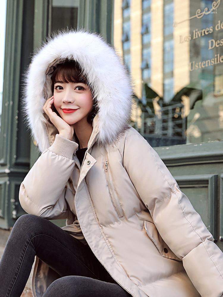 

Women's Down & Parkas Cotton Woman 2022 Bread Serve Even Hat Cotton-padded Clothes Tide Long Fund Easy Thickening Student Jacket1, Black