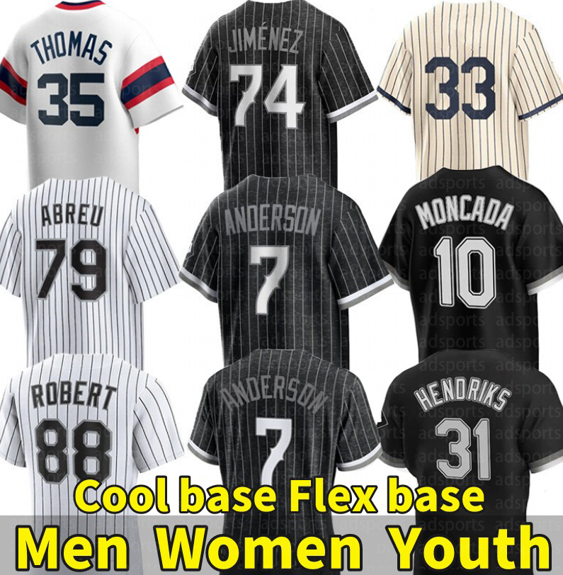 

Tim Anderson Baseball Jersey White Jose Abreu Yoan Moncada Sox Eloy Jiménez Luis Robert Yasmani Andrew Grandal Vaughn Lance Lynn Frank Thomas Liam Hendriks Jerseys, Men's color 1