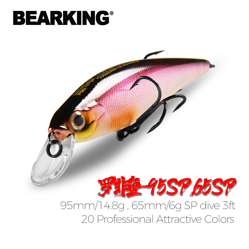 

BEARKING Squad Minnow 95mm 14 8g 65mm 6g Tungsten weight system SP fishing lures assorted colors crank wobbler bait 220721