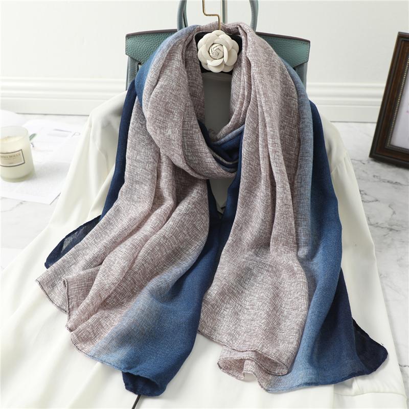 

Scarves Luxury Solid Scarf Women Cotton Gradient Wrap Hijab Muslim Head Shawl Winter Spring Warm Pashmina Foulard Beach StolesScarves