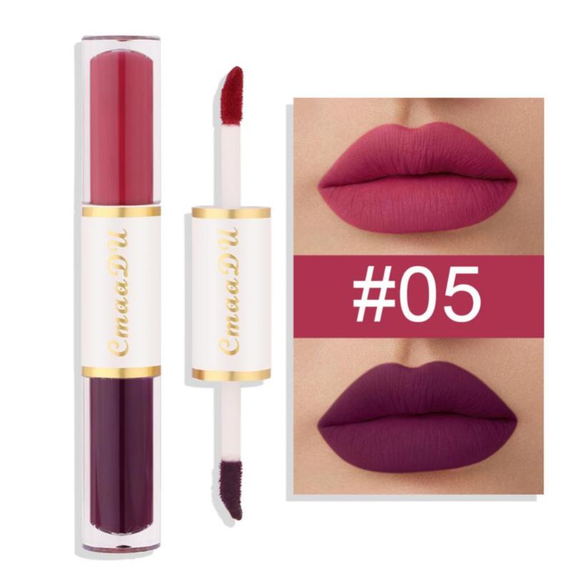 

Lip Gloss Double End Lipgloss Moisturizer Cosmetics Reduce Liner Liquid Lipstick Lips Tint Glaze DropLipLip, 08