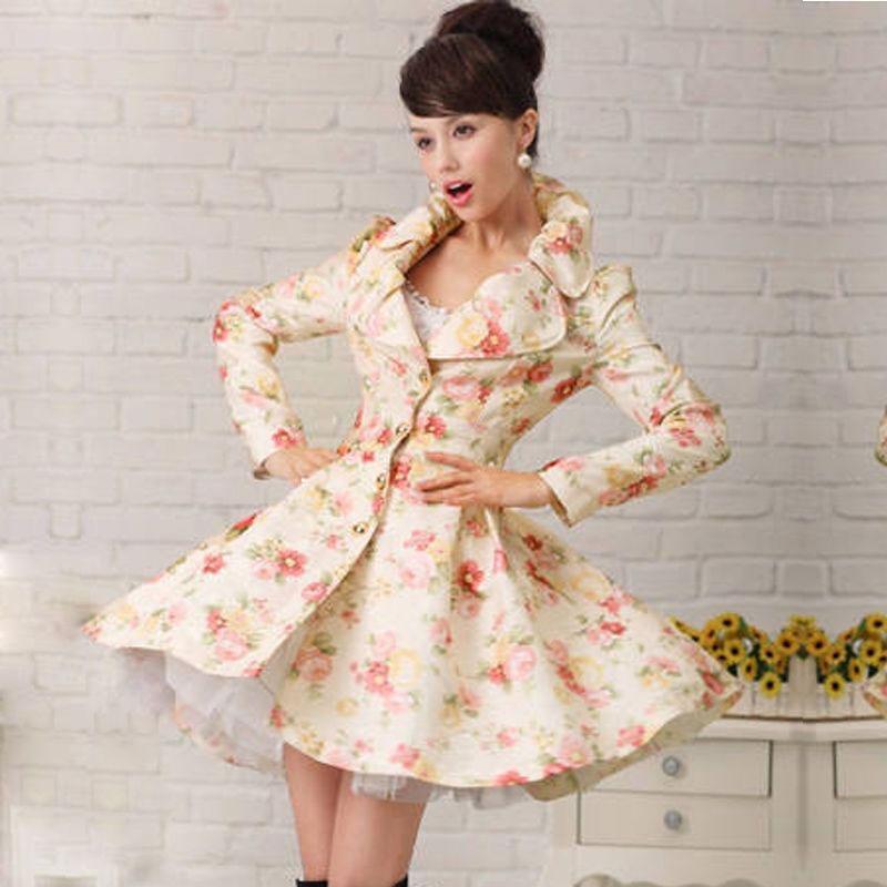 

Women' Trench Coats Jacket Women' Spring All-match 2022 Western-style Printing Large Lapel Ladies Mid-length Windbreaker Explosion Sty, Design and color