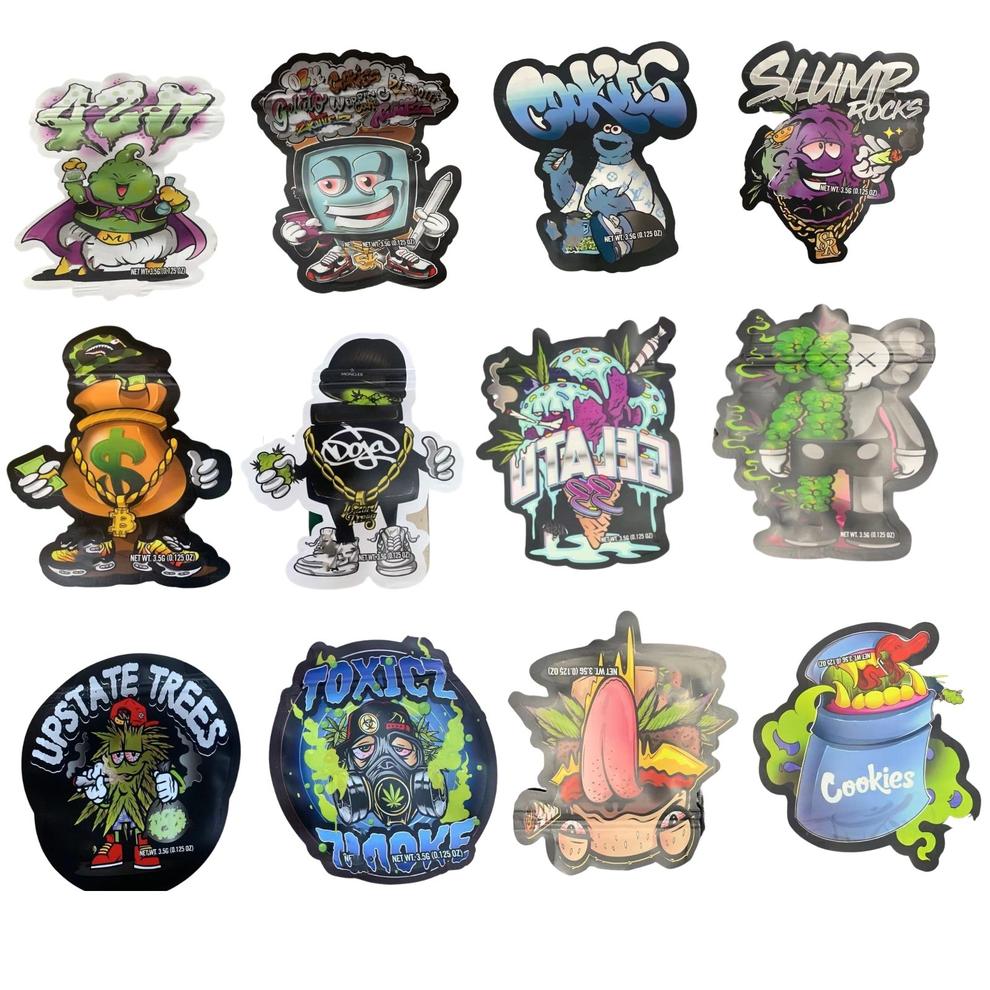 

16designs Specail Mylar Bags 3.5g 3.5 Gram Stand Up Pouch Packaging Package Special Shaped Packing Bag jllmav