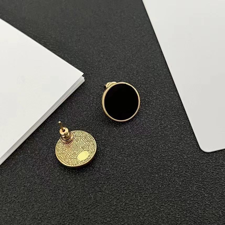 

High Quality Luxury Women Earrings Designer Stud Drop Black Oil Extravagant Style Earrings Engagement Earring For Lady Gifts Wholesale Jewelry