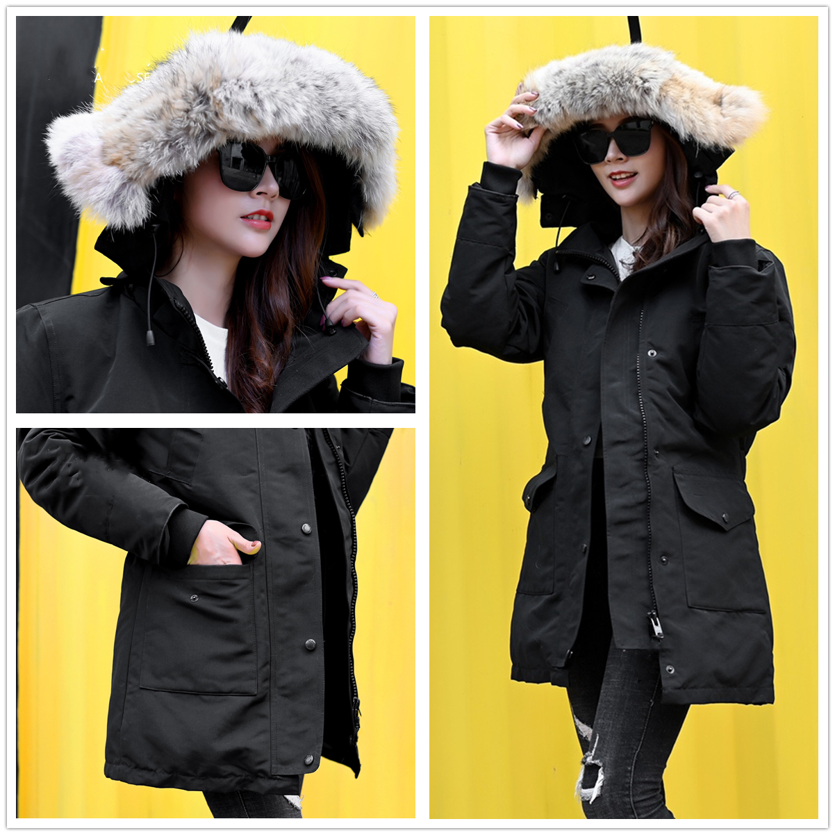 

Womens down jacket Parkas Keep warm and windproof white duck Outerwear Coats Thicken to resist the cold Winter coat Plush collar high quality Overcoat puffer jackets, Photo style and color