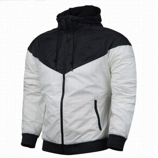 

Men's Jackets Printed Fall Thin Windbreaker Men Women Sportswear High Quality Waterproof Fabric Sports Jacket Fashion Zipper Hoodie Plus Siz, White