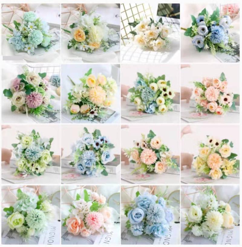 

Decorative Flowers & Wreaths 1bunch European Artificial Peony Silk Fake Wedding Party Home Decoration Flower Bouquet Wreath Diy Scrapbooking, As picture