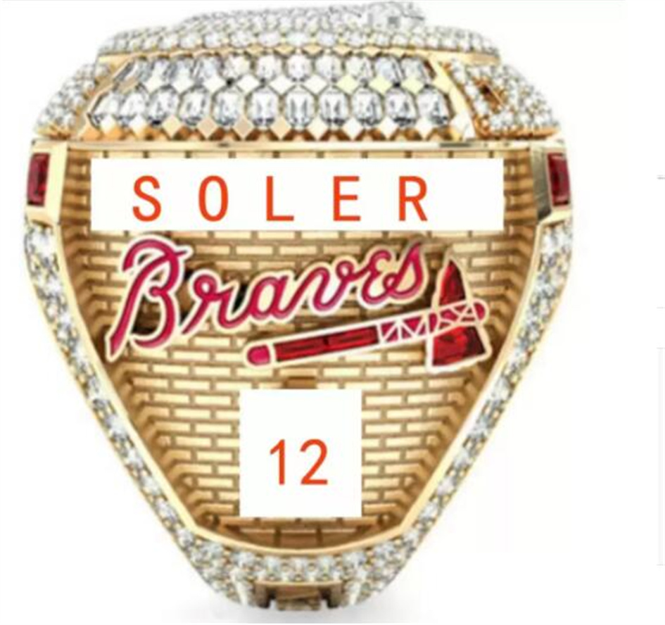 

9 Players Name Ring SOLER FREEMAN ALBIES 2021 2022 World Series Baseball Braves Team Championship Ring With Wooden Display Box Souvenir Mens Fan Gift