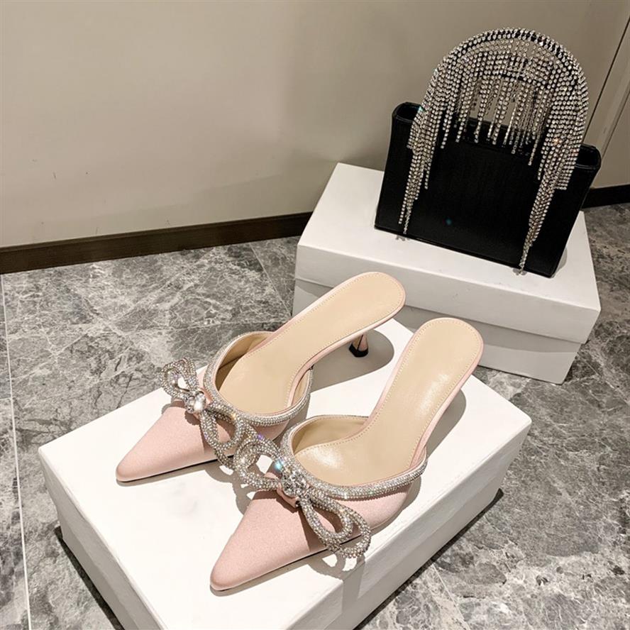 

Fashion Women Silk Pointed Toe Sequins Designer Shoe Diamond bow Mach Woman Prom Dress 6 0cm High Heels Wedding Shoes240R, Black