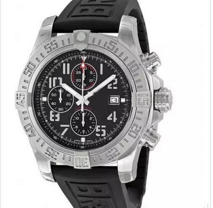 

luxury watch Sapphire Mens Stainless steel Men's Wrist Watches Super Avenger II Male Rubber Watch A133711 Relogio Masculino quartz, 2(no box)