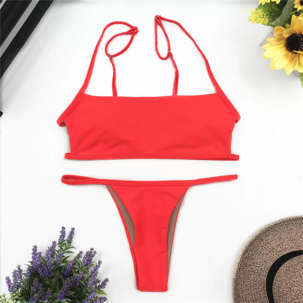 

Women Bandage Swimsuit Bikini Push Up Padded Swimwear Brazlian Bathing Suit Summer Bather Beachwear Biquini Sexy 00856-63