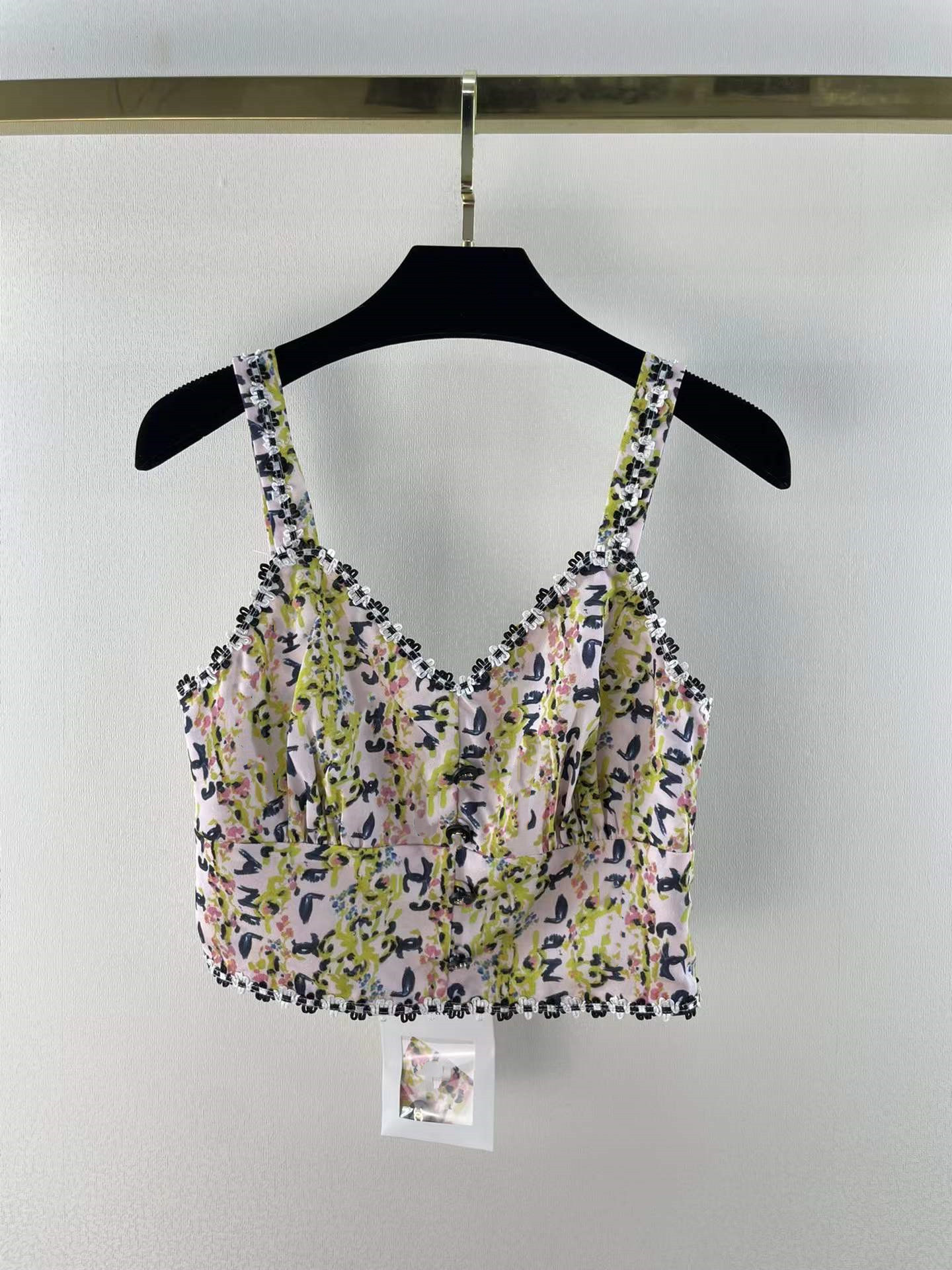 

Milan Runway Tops 2022 Spring Summer Women' Tanks & Camis Print Designer Tees Brand Same Style T-Shirt 0607-5, Multi