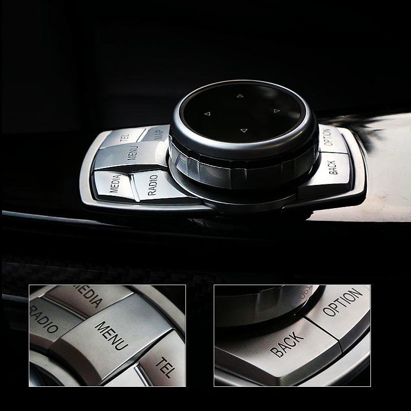 

Car Multimedia Button key Cover decorative Stickers for BMW 3 5 Series X1 X3 X4 X5 X6 F30 E90 E92 F10 F18 F11 F07 GT Z4 F15 F16 F25 E60 E61 Accessory interior, Bmv