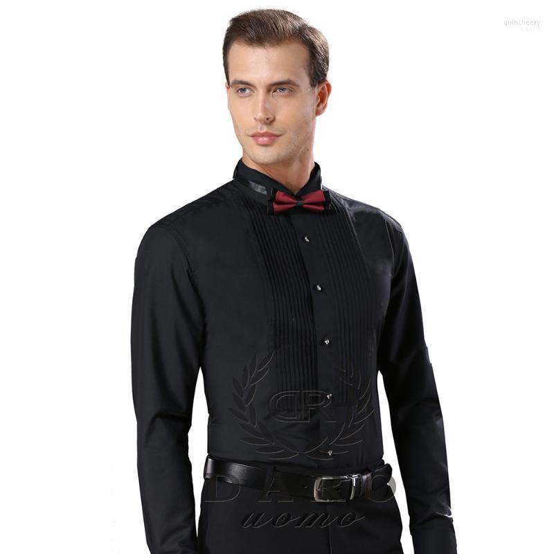 

Arrival Fashion Cotton Men' Shirts Long Sleeve Pure Color Male Tuxedo Shirt Camisas Hombre A300 Dress Quin22, Black