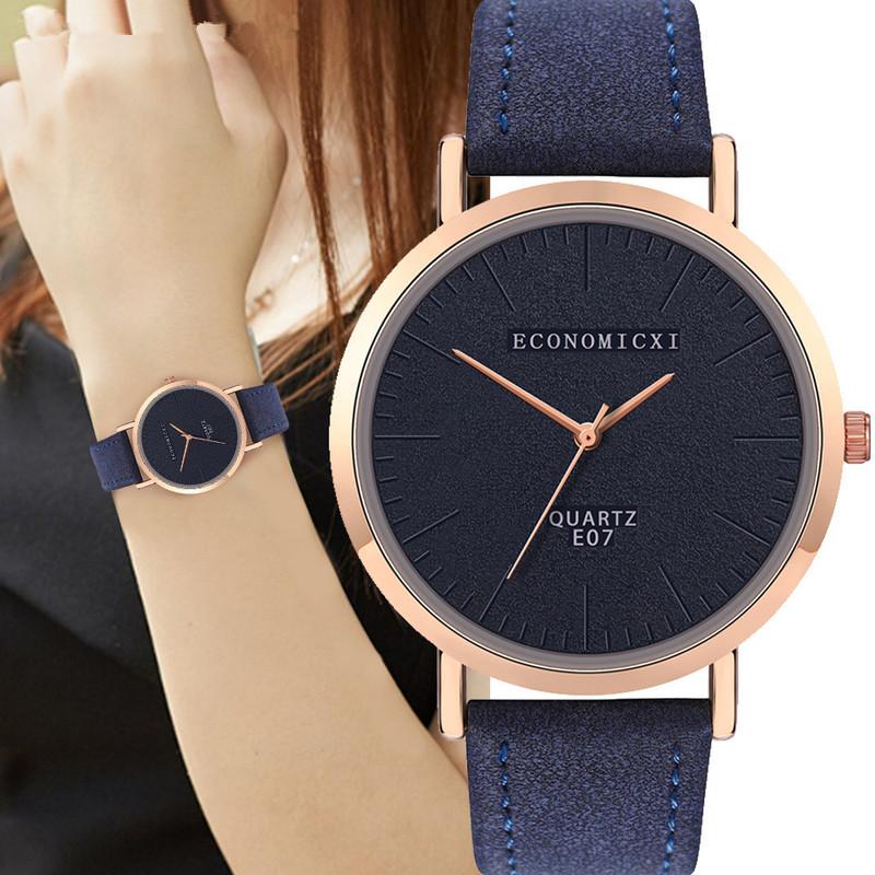 

Wristwatches Trend Style Womens Watch Leather No Scale Blank Dial Ladies Girls In Quartz Watches Relogio Orologi, White