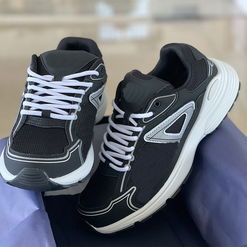 

Designers Shoes Sneaker Canvas Calfskin Sneaker Men Women Technical Knit Mesh Shoe Flat Real Leather Platform Trainers With Box Top Quality NO365, 12