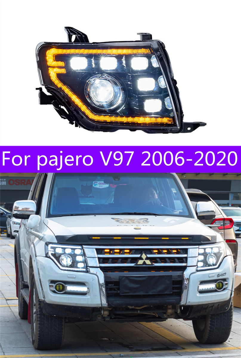 

All LED Head Lights for Pajero 20 06-20 20 V93 V95 V87 V97 LED Headlight H7 Bi-xenon Lens Headlights High Beam Running Lamp