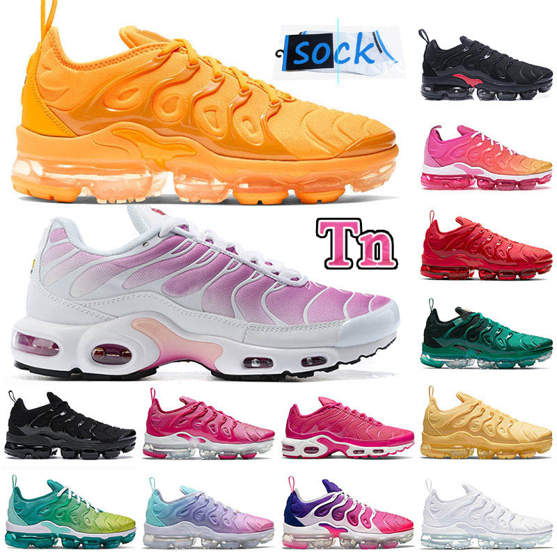 

Top quality Vapourmax Womens Running Shoes Tn Plus Designer Senakers Universtiy Gold Yolk Yellow speed red hyper violet fade pink prime gradient trainers, T06 36-40 gb