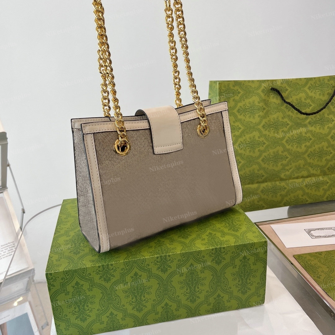 

2021 Designer Tote Women Shoulder Bags Padlock with Chain Square Lock Canvas Genuine Leather Distressed Fashion Handbag