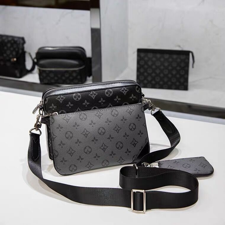 

2021 Luxurys Designers Bags Honeysuckle men's three-piece satchel Messenger small postman bag for slanting suitable the fashionable choice of daily life, Black