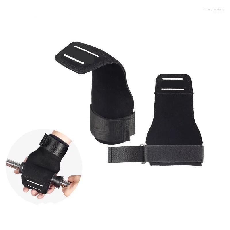 

Wrist Support Gym Gloves Hand Grip Synthetic Leather Crossfit Gymnastics Guard Palm Protectors Training Glove Pull-Up Workout Weight Lifting, Black