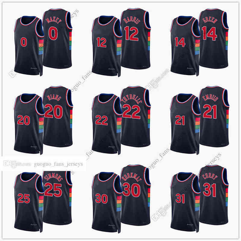 

Custom Printed 75th 2022 New City Basketball Jerseys 12 Harris 21 Embiid 25 Simmons 14 Green 31 Curry 30 Korkmaz 20 Niang 0 Maxey Thybulle D