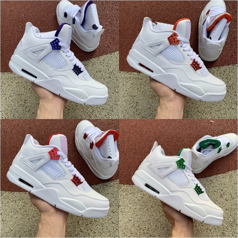 

New 4 4s Mens Basketball Shoes court purple What The metallic Red Pure Money bred Sneakers Sports, As photo 1