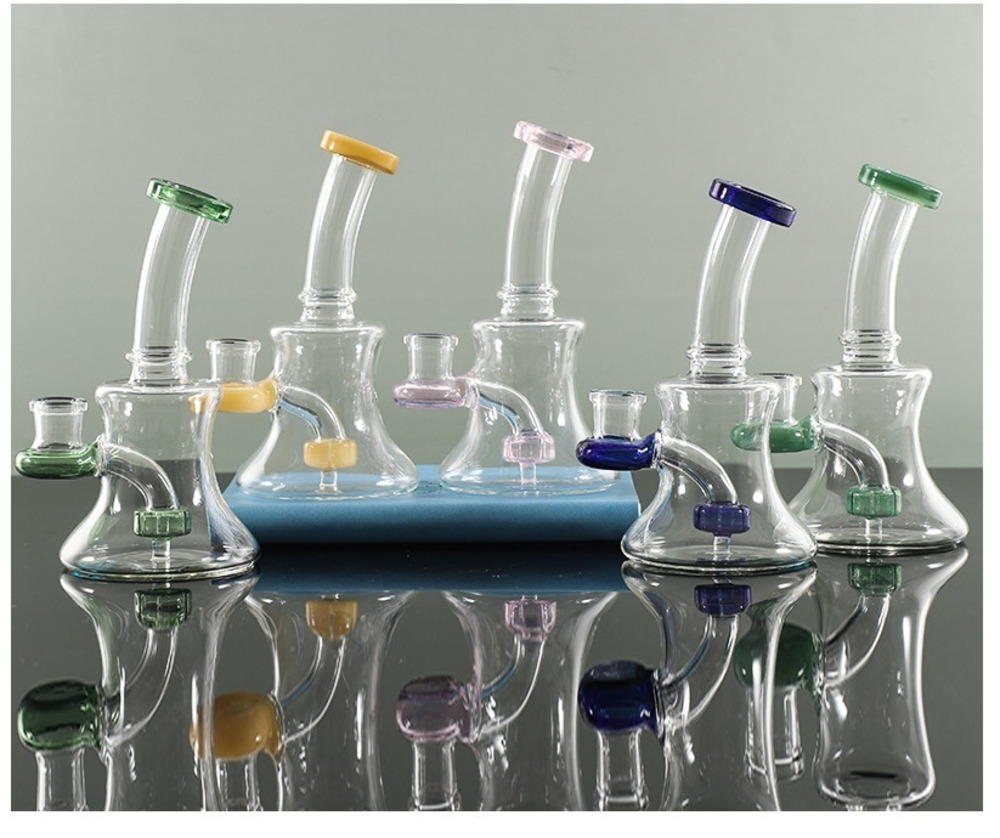 

2022 latest arrival Hookahs Glass Water Bongs Colorful Pipes Heady Mini Pipe Dab Rigs Small Bubbler Beaker recycle bong
