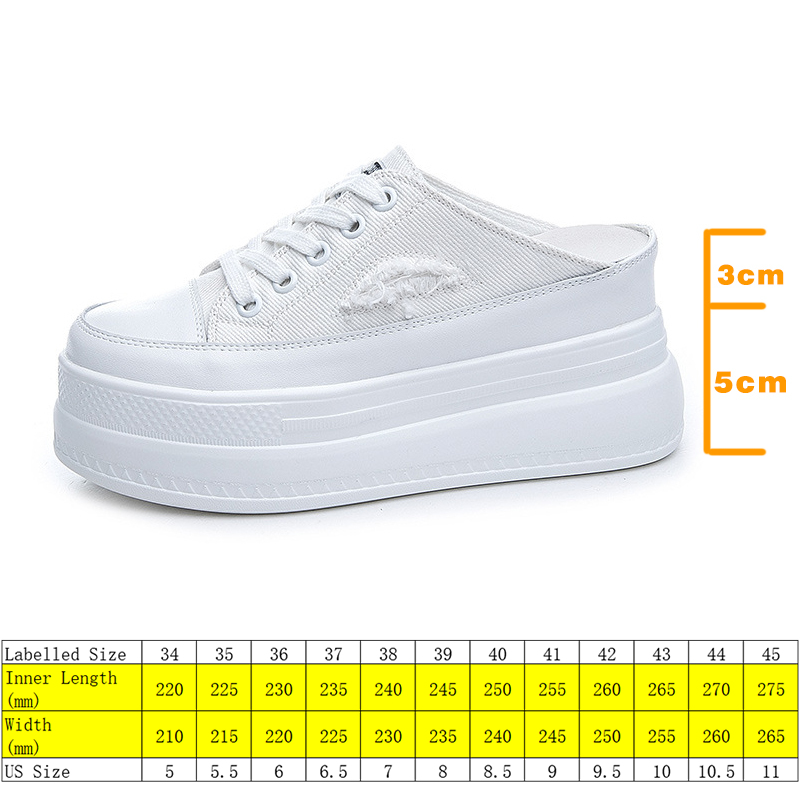 

8cm Women Summer Shoes Slippers Platform Wedge Heel Beach Shoes Female Slides Mules Shoes Sneakers Fashion Canvas, Black