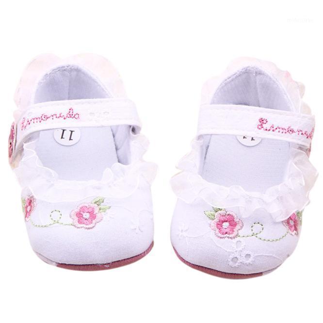 

First Walkers Princess Party Lace Floral Soft Sole Crib Shoes Born Baby Girl Anti-slip Sneaker Prewalker Toddler Kid Walker 6M, White