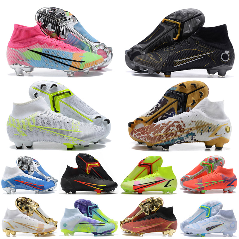 

2022 Mercurial Superfly 8 Elite FG Soccer Shoes Ronaldo CR7 Vapores 14 XIV Elite SG Pro Anti Clog Cleats Outdoor CR110 Neymar ACC Football Boots, Color 7
