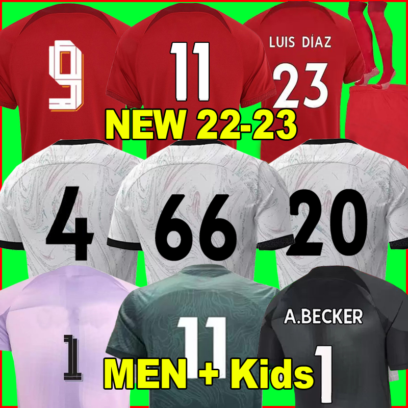 

21 22 23 season home away 3rd DARWIN soccer jerseys 2022 2023 Mohamed Diogo Luis DIaz Alexander Arnold football kit tops shirts men kids uniform, 22-23 home