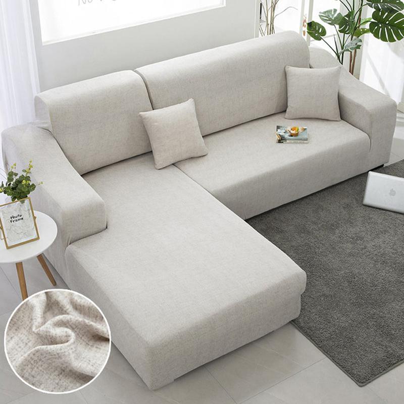 

Chair Covers Elastic Plain Sofa Cover Couch Sectional Big It Needs Order 2piece If Is Chaise Longue L-shape