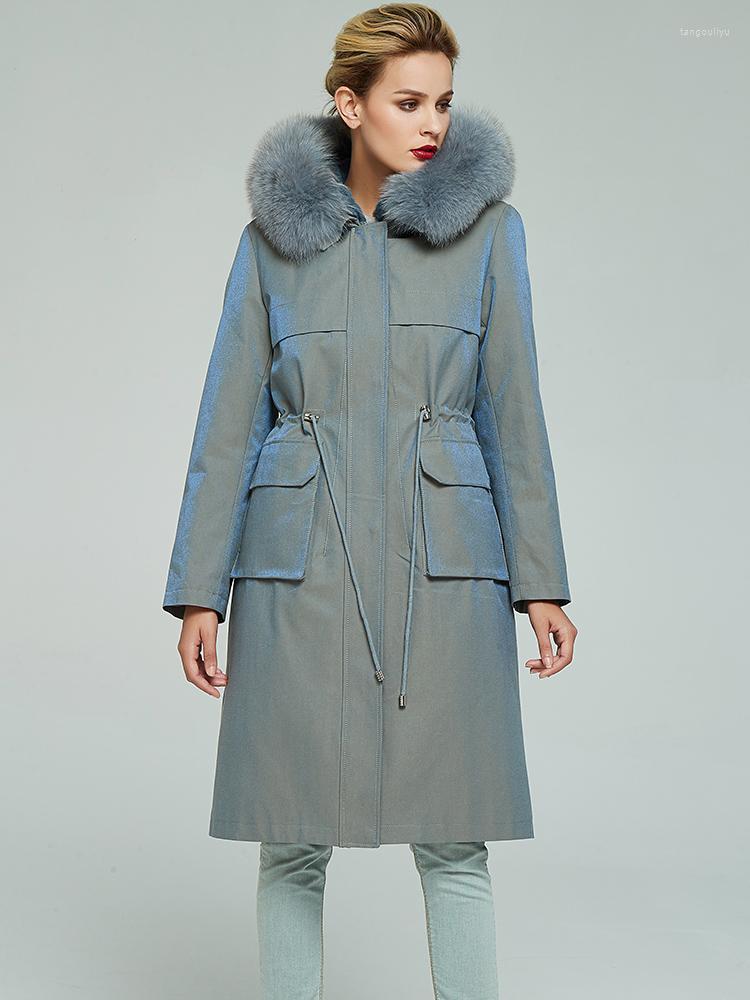 

Women's Fur & Faux Pai Overcome Female Rex Integrated Inner Liner Nixie Coat Medium Length For Winter 2022, Black