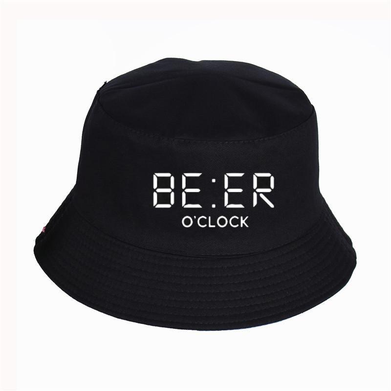 Bérets THE COOLMIND 100% coton drôle bière OCLOCK impression seau chapeau Cool été crème solaire chapeaux femmes hommes pêcheur