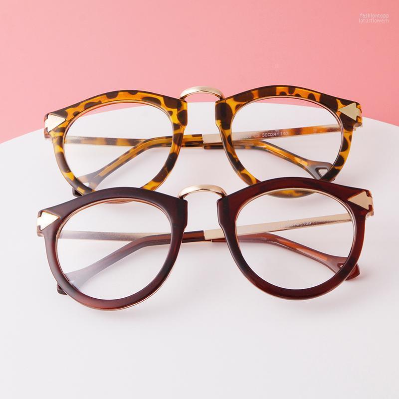 

Fashion Sunglasses Frames Round Blue Light Blocking Glasses Women 2022 Optical Leopard Metal Frame Eyewear Spectacle Plain Clear Lens Eyegla