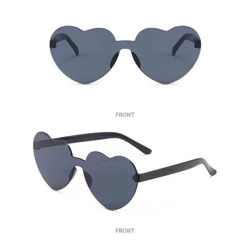 

Sunglasses 12 Colors Peach Heart Love Dazzling Color Jelly Frameless One Piece GlasseSunglasses