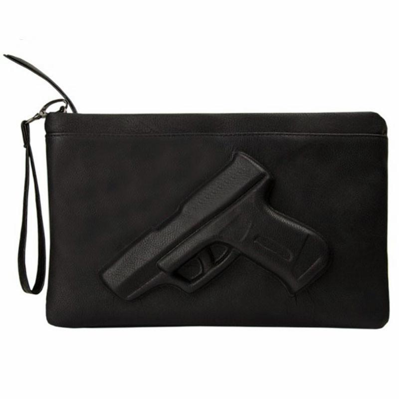 

Evening Bags Print Gun Clutch Women Bag Leather Handbags Designer Party Purses Female Messenger Envelope Clutches Bolso NegroEvening, Black