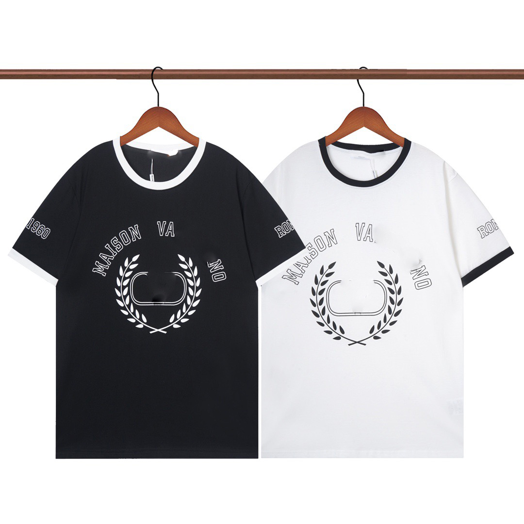 

Mens T Shirt High Quality vl Letter Print Round Neck Short Sleeve Black White Fashion Men Women Tees.size s-xxxl