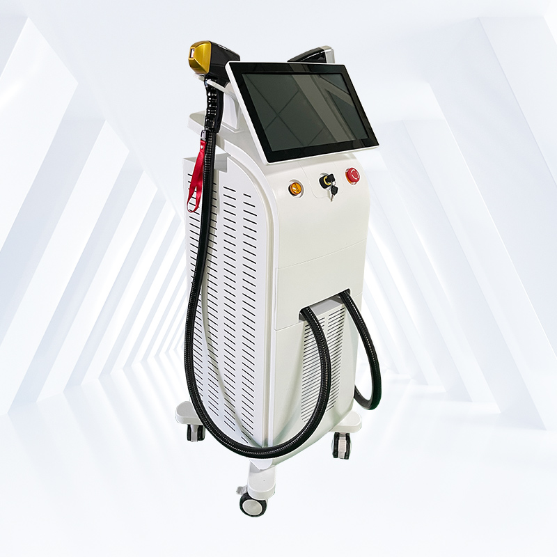 

New 2 Handle 3 wavelengths 755/808/1064 Diode Laser Hair Removal Machine with whole sales price