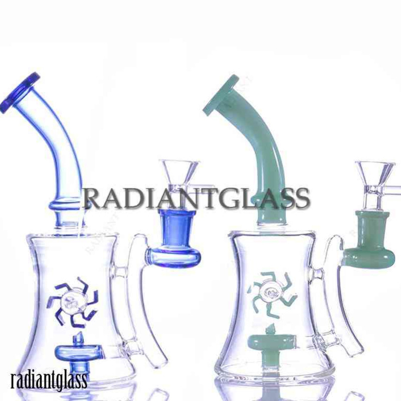 

7.67" Hookahs Glass Bong 2022 latest arrival eddy-wind design recycle beaker Colorful Pipes Heady Mini Pipe Dab Rigs Small Bubbler