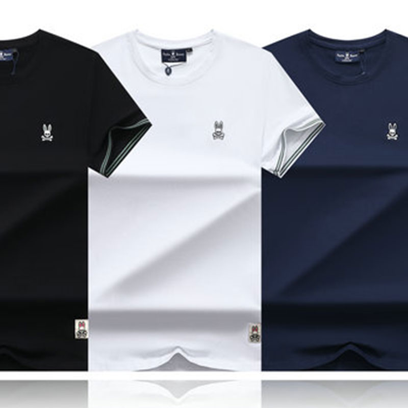 

Mens Designer Fashion T Shirt Fashion Polo Summer Slim Psycho Bunny Print Crew Neck Luxury Accessory Top TShirt -XXXL, Customize