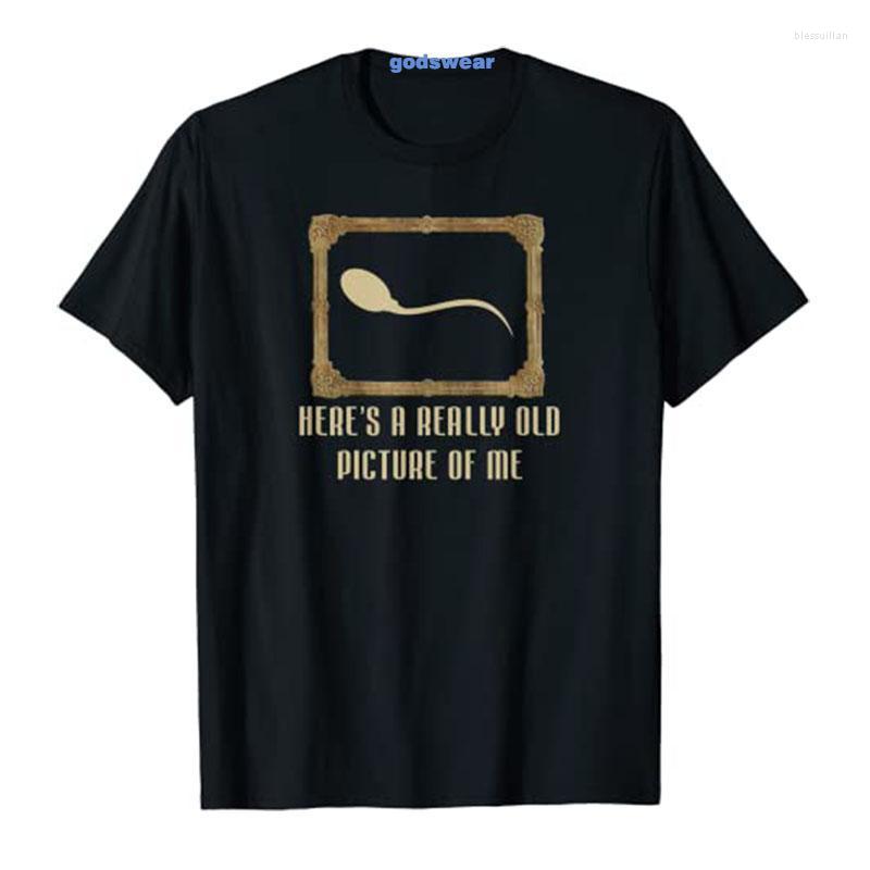 

Men' T-Shirts Heres A Really Old Picture Of Me Sperm Cell Style T-shirt Funny Humor Men' Fashion Joke Tee Tops Husband GiftMen' Bles2, Black