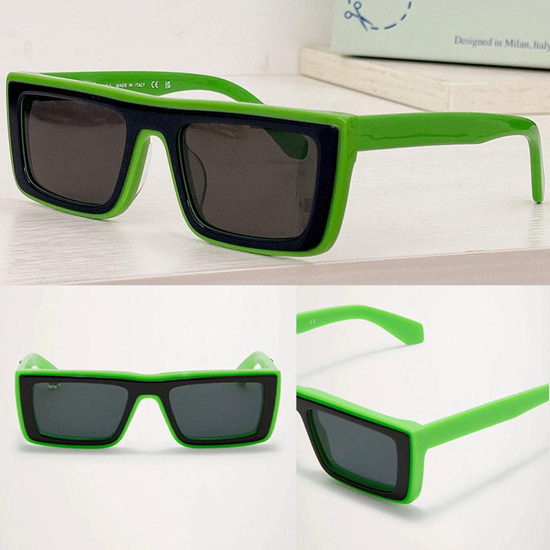 

OFF Jacob Rectangle-Frame Sunglasses Protective Eyewear OERI043 Black/Green Frame Men Designer Luxury Sunglass For Women Summer Glasses 043 RI043