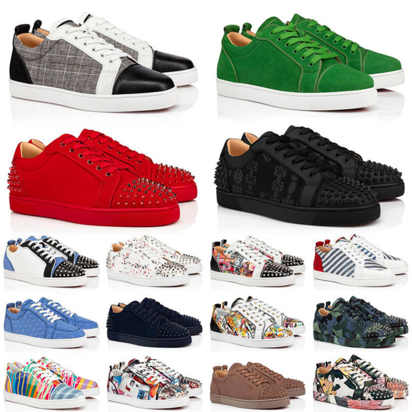 bottoms 2022 red mens women casual shoes sneakers size 13 luxury designer loafers low cut split leather spikes vintage bottom trainers 35-47 Y4YF