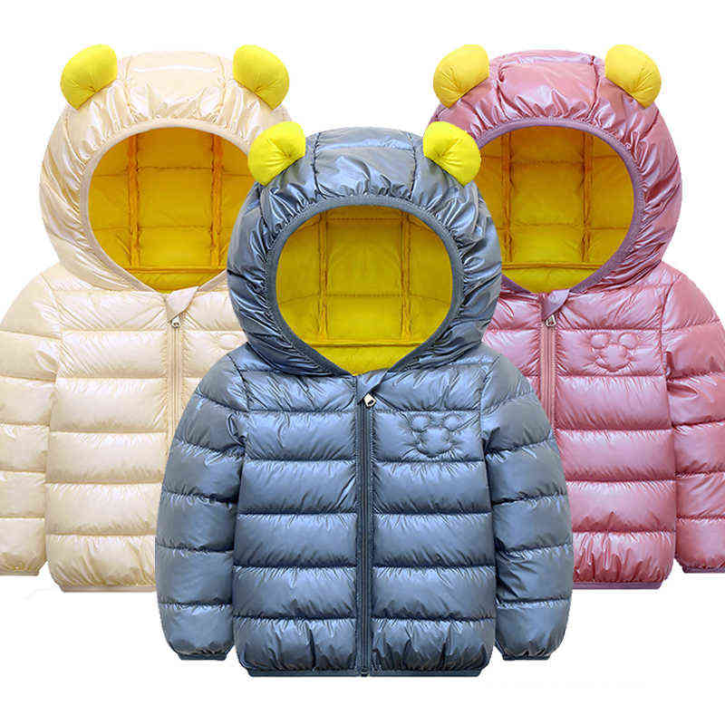 

2020 Autumn Winter Hooded Kids Warm Jackets For Girls Candy Color Kids Down Jackets For Boys 2-7Y Outerwear Children Clothing J220718, Blue
