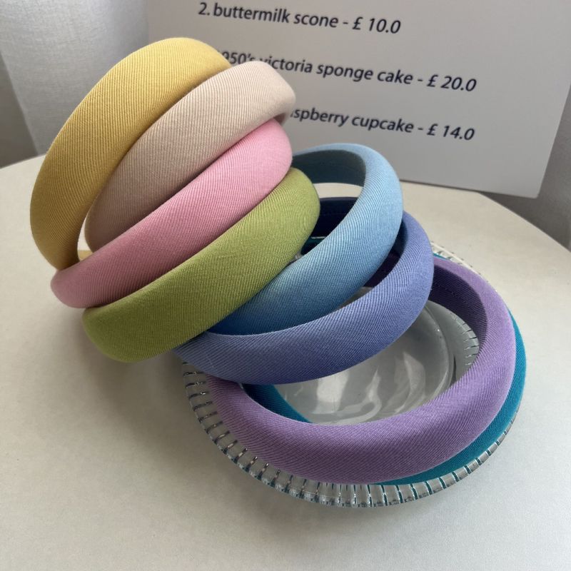 

South Korea's new rainbow fabric hair hoop blue sweet and lovely girl headband versatile hair accessories for women 0615