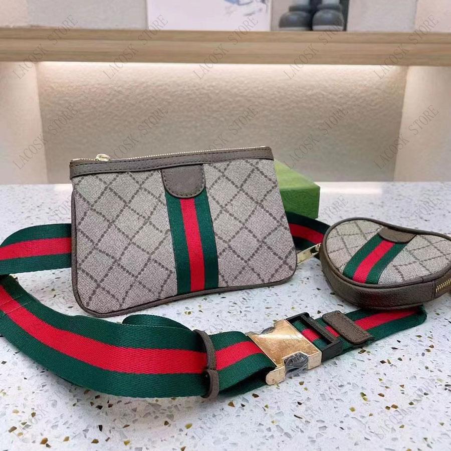 2pcs Fashion Men Femmes Sac de taille Brand Luxurys Sac à épaule Sacs de poitrine Grands ou petits God-Handbag Cross Incroyable avec boîte