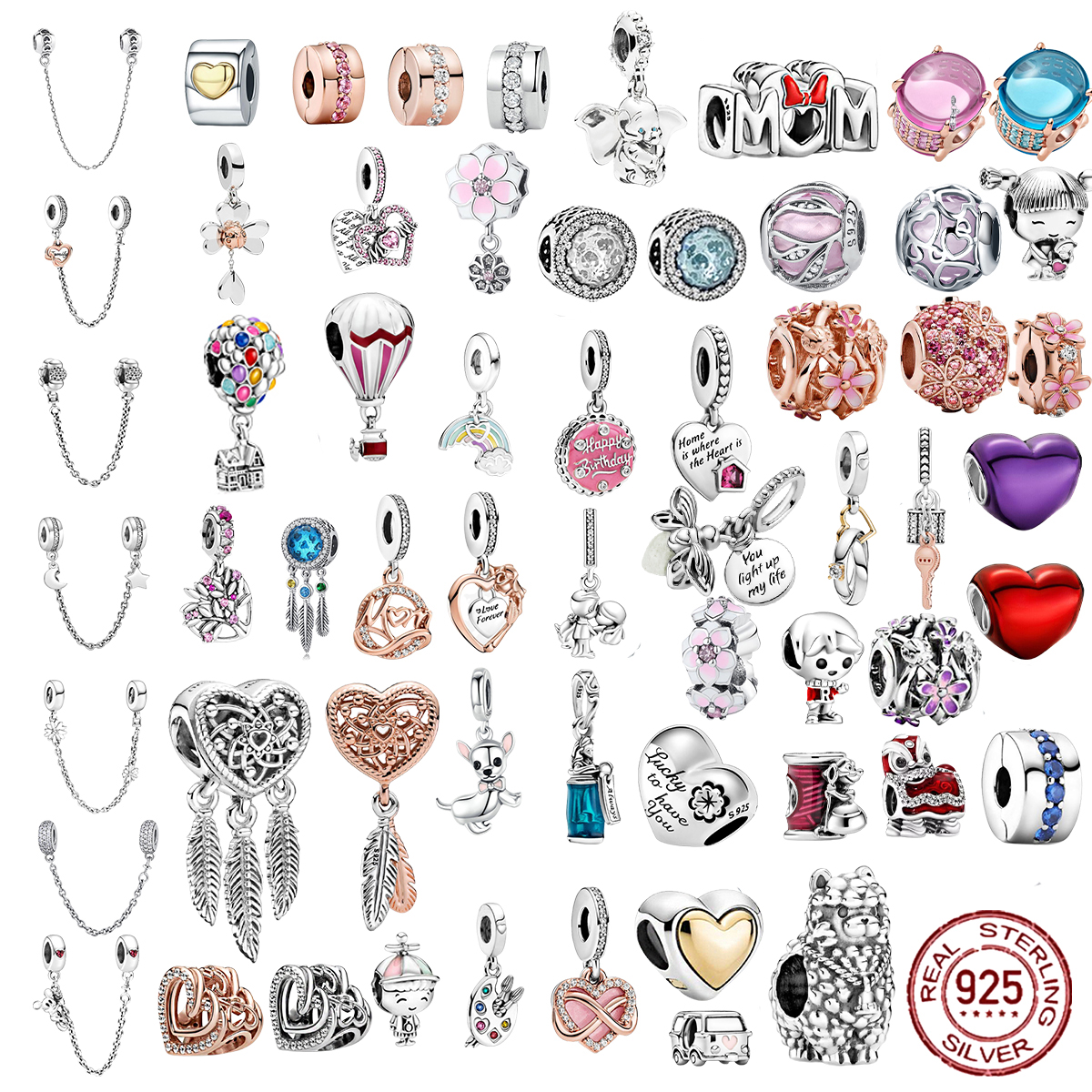 New 925 Sterling Silver Charms Love Heart Girl Boy Beads Original Fit Bracelet Jewelry Making DIY Gift